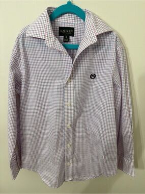 Lauren Ralph Lauren Men’s Pink and Blue Checked Button-Down Shirt